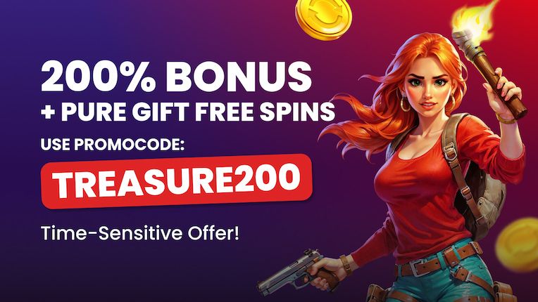 TREASURE200 – Tiered Deposit Bonus with Free Spins Gifts